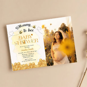 Mummy To Bee Baby Shower Photo Invitation