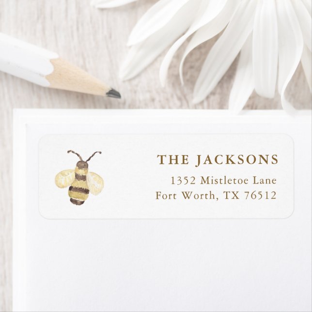 Mummy To Bee Baby Shower Return Address Label (Insitu)