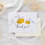 Mummy To Bee Baby Shower Script Thank You<br><div class="desc">Send friends and family a personalised message with these cute thank-you cards for your baby shower event! This design features a mummy and baby bee with their trails forming little hearts. "Thank you!" appears below in a hand-lettering style script. View the coordinating collection on this page or visit our store...</div>