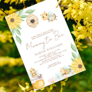 Mummy To Bee Baby Shower Sunflower Invitation