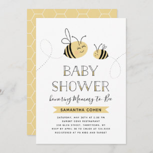 Mummy-to-Bee   Baby Shower   Yellow Invitation
