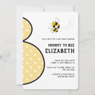Mummy to bee bumblebee baby shower invitation