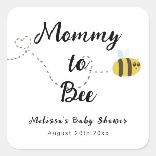 Mummy to Bee Cute Gender Neutral Baby Shower Favou Square Sticker