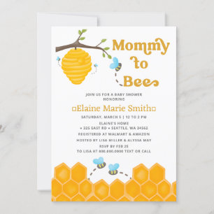 Mummy to Bee Cute Honey Bee Baby Shower Invitation