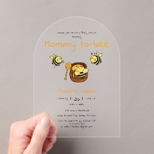 Mummy To Bee Cute Honeybee Sweet Honey Baby Shower Acrylic Invitations