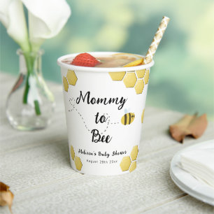 Mummy to Bee Cute Honeycomb Baby Shower Paper Cups