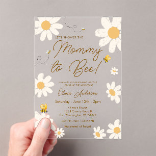 Mummy To Bee Daisy Acrylic Invitation