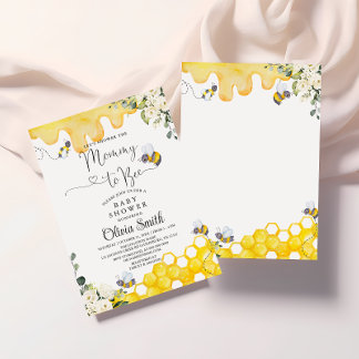 Mummy to Bee Floral Baby Shower Invitation
