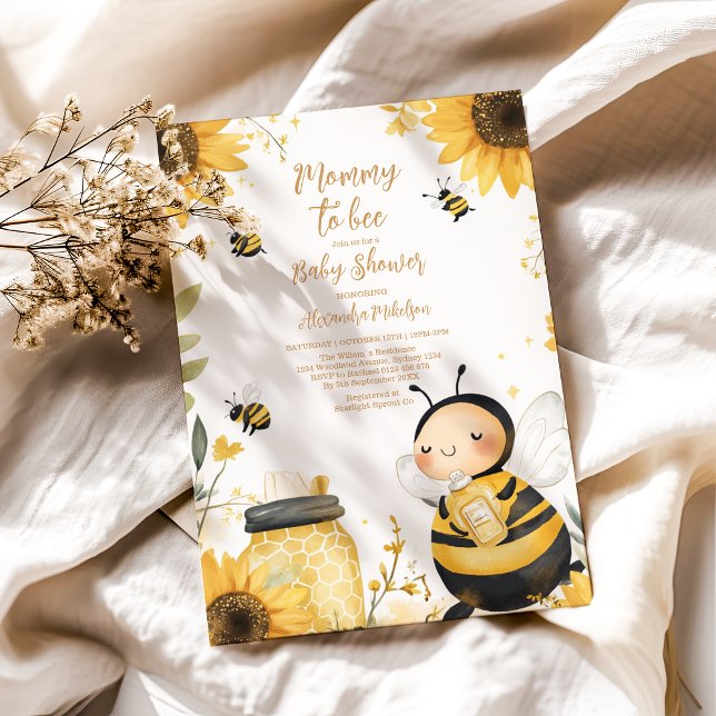 Mummy to Bee Floral  Baby Shower Invitation (Creator Uploaded)