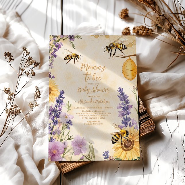 Mummy to Bee Floral  Baby Shower Invitation (Creator Uploaded)