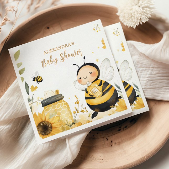 Mummy to Bee Floral  Baby Shower Napkin (Creator Uploaded)
