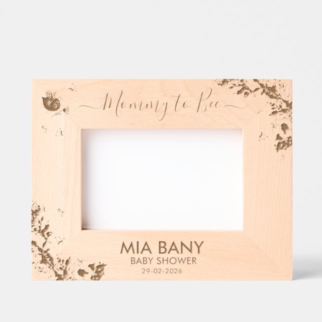 Mummy to Bee Floral keepsake from a baby shower Etched Frames (Front)