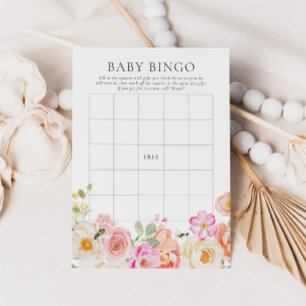 Mummy to Bee   Floral Watercolor Baby Bingo Game