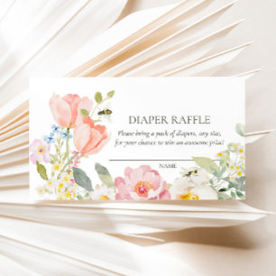 Mummy to Bee   Floral Watercolor Baby Shower Enclosure Card
