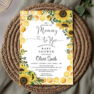 Mummy to Bee Gender Neutral Baby Shower Invitation