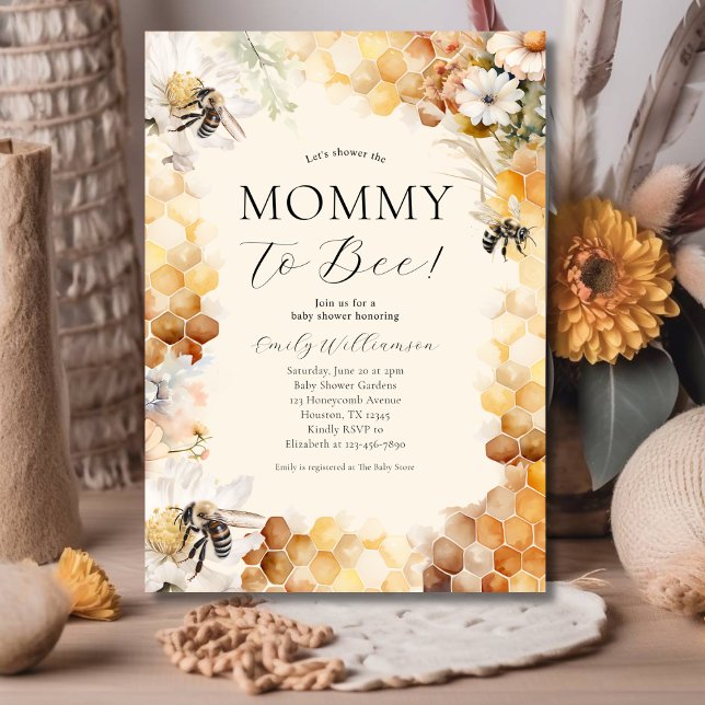 Mummy to Bee Gender Neutral Baby Shower Invitation (Creator Uploaded)