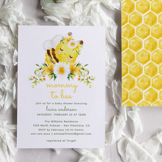Mummy To Bee Gender Neutral Baby Shower Invitation (Creator Uploaded)