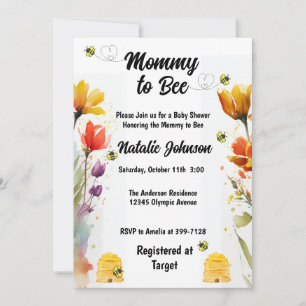 Mummy to Bee Gender Neutral Baby Shower Invitation