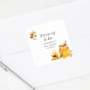 Mummy To Bee Gender Neutral Baby Shower  Square Sticker