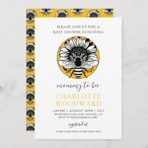 Mummy To Bee Honey Bee Sunflower Baby Shower  Invi Invitation