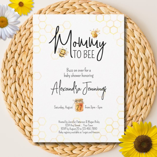 Mummy to Bee Honey Gender Neutral Baby Shower Invitation (Creator Uploaded)