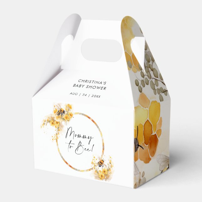 Mummy to Bee Honey Wildflower Baby Shower Favour Box (Front Side)
