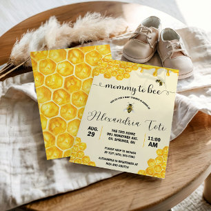 Mummy to Bee!  Honeybee, Honey, Baby Shower Invitation