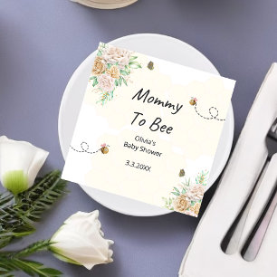 Mummy to bee honeycombs floral baby shower napkins