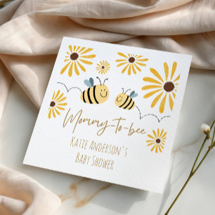 Mummy-to-Bee Sunflower Baby Shower Napkin