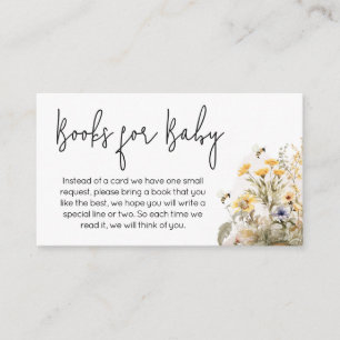 Mummy to Bee Wildflower Baby Shower Books for Baby Enclosure Card