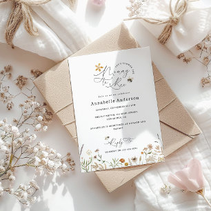 Mummy to bee wildflower baby shower invitation