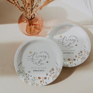 Mummy to bee wildflower baby shower paper plate