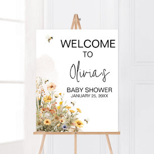 Mummy to Bee Wildflower Baby Shower Welcome Poster