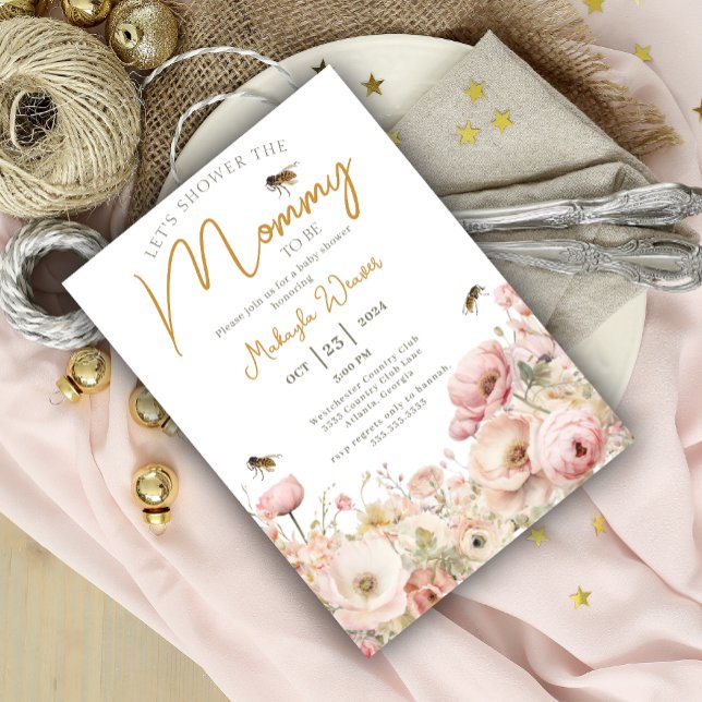 Mummy to Bee Wildlfower pastel Floral Baby Shower Invitation (Creator Uploaded)