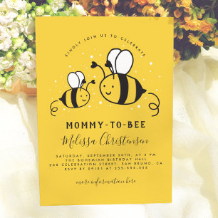 Mummy To Bee Yellow Gender Neutral Baby Shower Invitation