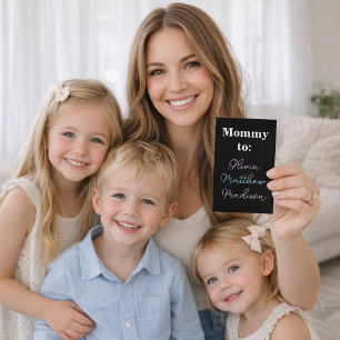 Mummy to: Pink Blue Kids Names Calling Card