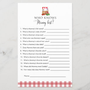 Mummy Trivia Game Locally Grown Baby Shower Market Flyer