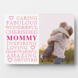 Mummy Typography Modern Trendy Family Photo Plaque