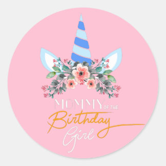 Mummy Unicorn  Classic Round Sticker