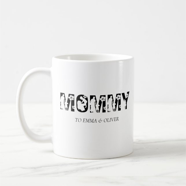 Mummy | Unique Mum Mother's Day Kids Names Coffee Mug (Left)