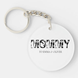 Mummy Unique Mum Mother's Day Kids Names Key Ring