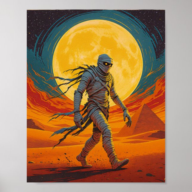 Mummy Wall Art – Egyptian Horror Poster (Front)
