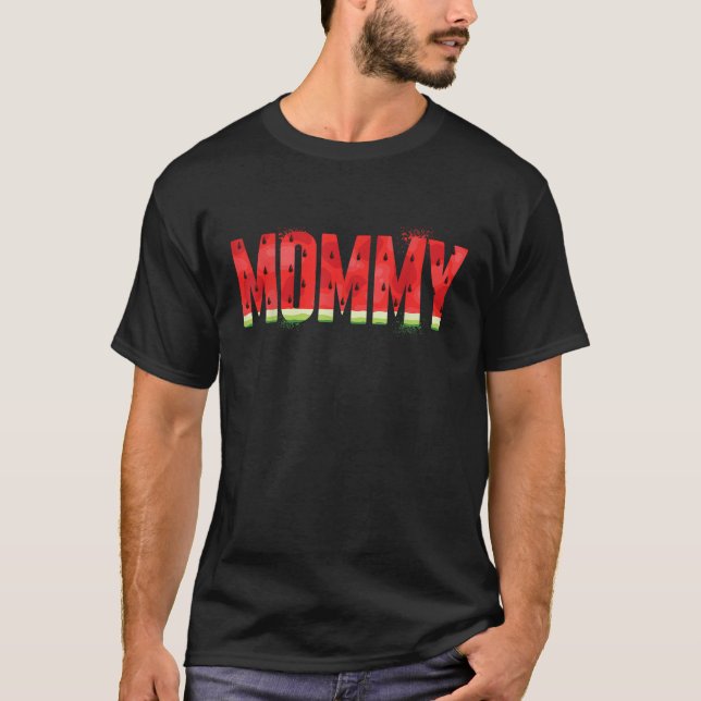 Mummy Watermelon Summer Fruit Family Matching Birt T-Shirt (Front)