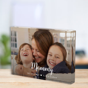 Mummy We Love You Modern Script Photo Block