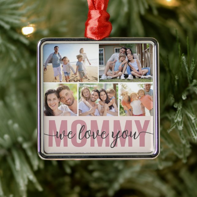 Mummy We Love You Photo Collage  Metal Tree Decoration (Tree)