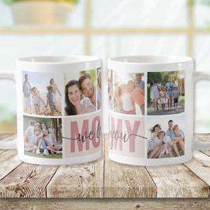 Mummy We Love You Photo Collage Pink 7 Pictures Coffee Mug