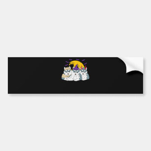Mummy witch siberian husky dog   halloween gift bumper sticker