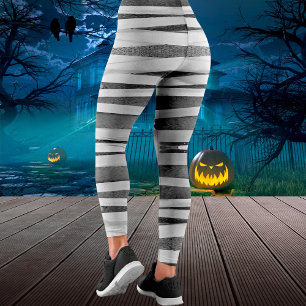 Mummy Wrap Bandages Grunge Distressed Halloween Leggings