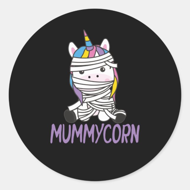 Mummycorn Unicorn Mommy Halloween Costume Classic Round Sticker (Front)