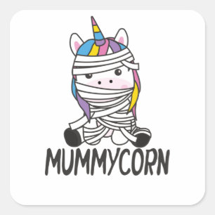 Mummycorn Unicorn Mummy Halloween Costume Square Sticker